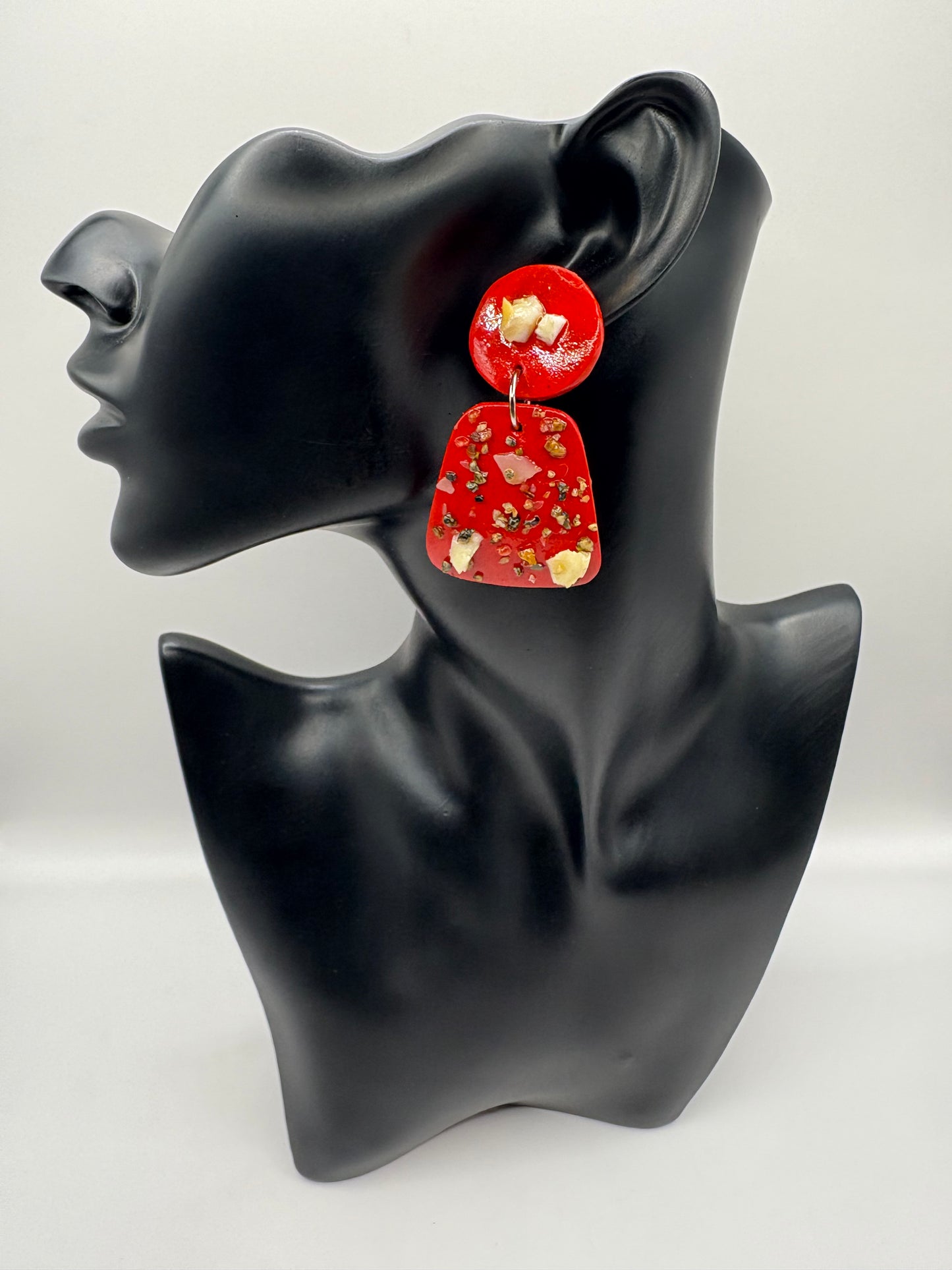 Button top Coconut Shell Earrings