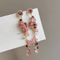 Gravel Stone Tassel Earrings