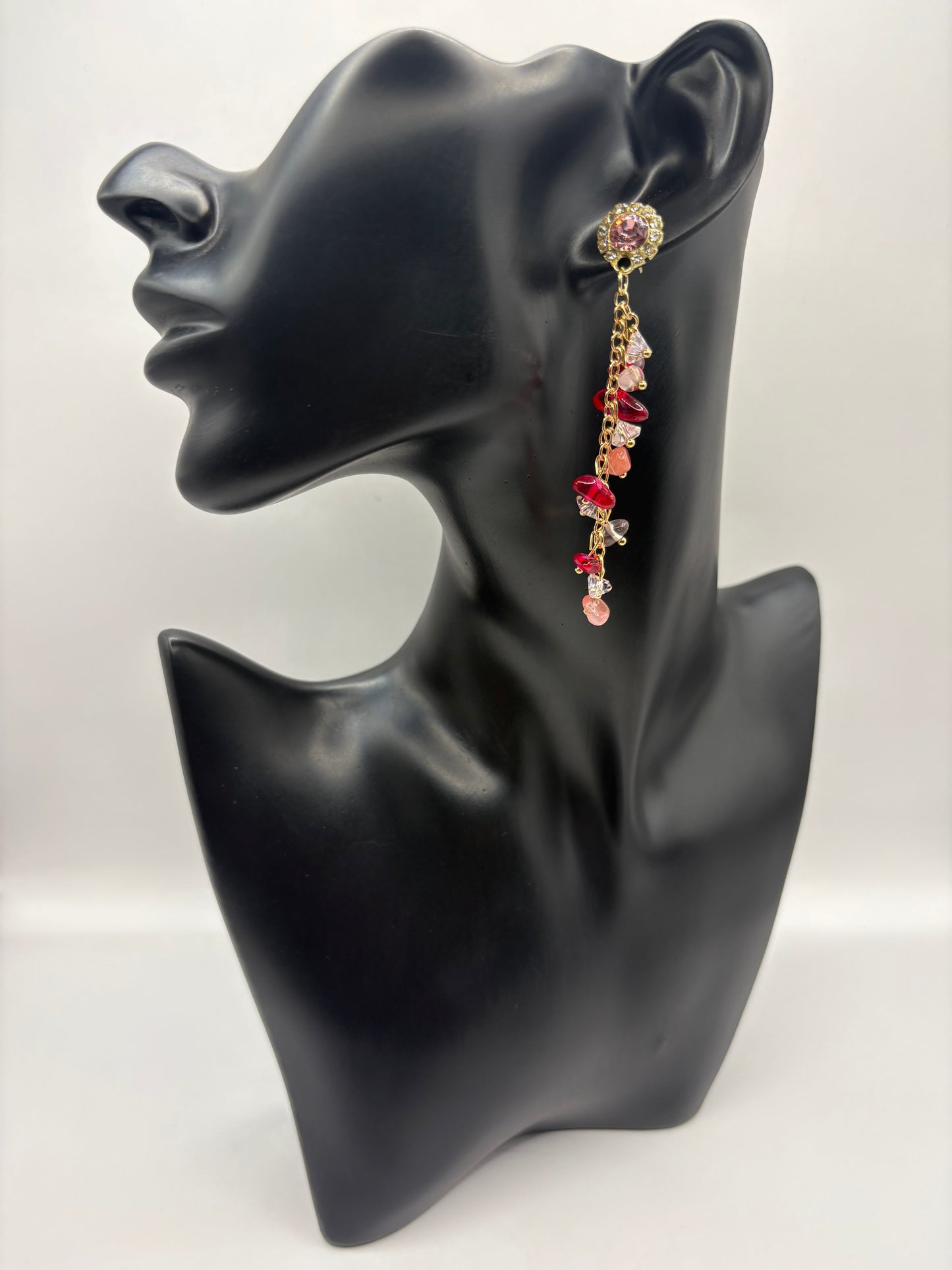 Gravel Stone Tassel Earrings